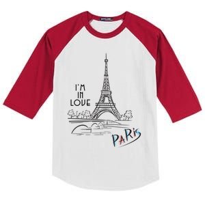 Paris, I'm In Love Kids Colorblock Raglan Jersey