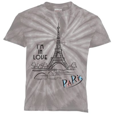 Paris, I'm In Love Kids Tie-Dye T-Shirt