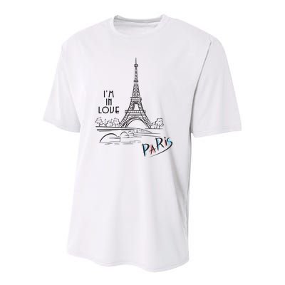 Paris, I'm In Love Youth Performance Sprint T-Shirt