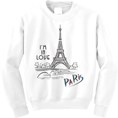 Paris, I'm In Love Kids Sweatshirt