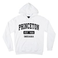 Princeton Indiana In Vintage Sports Established Hoodie