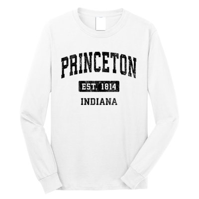 Princeton Indiana In Vintage Sports Established Long Sleeve Shirt