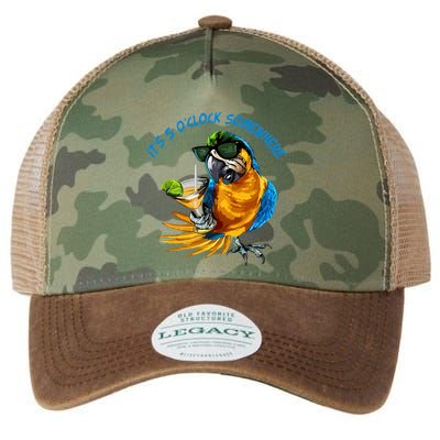 Parrot It Is 5 Oclock Somewhere Summer Vacation Legacy Tie Dye Trucker Hat