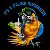 Parrot It Is 5 Oclock Somewhere Summer Vacation Flexfit Unipanel Trucker Cap