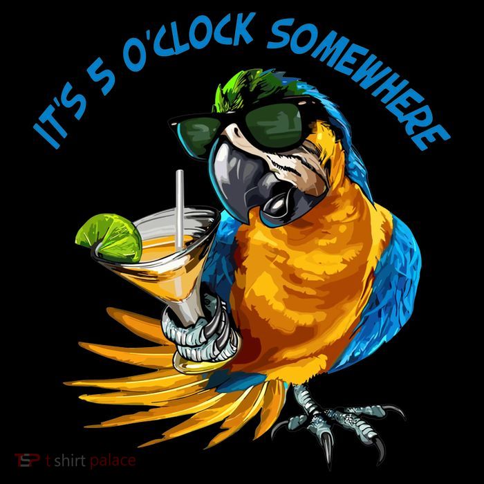 Parrot It Is 5 Oclock Somewhere Summer Vacation Performance Shirt