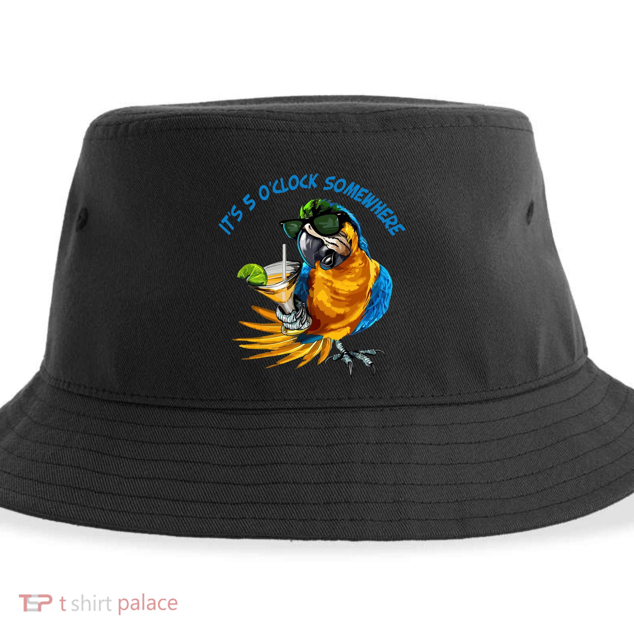 Parrot It Is 5 Oclock Somewhere Summer Vacation Sustainable Bucket Hat