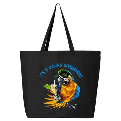 Parrot It Is 5 Oclock Somewhere Summer Vacation 25L Jumbo Tote