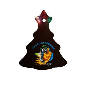 Parrot It Is 5 Oclock Somewhere Summer Vacation Ceramic Tree Ornament