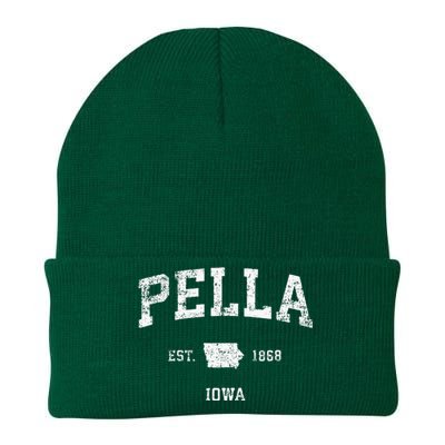 Pella Iowa IA Vintage Athletic Sports Design Knit Cap Winter Beanie