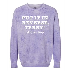 Put It In Reverse Terry! Back It Up What You Doing? Gift Colorblast Crewneck Sweatshirt