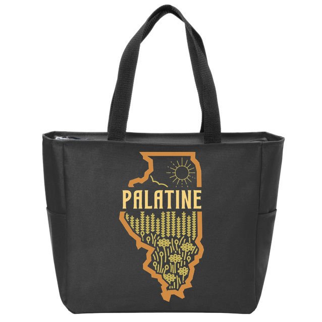 Palatine Illinois (IL) Prairie Landscape Graphic Zip Tote Bag