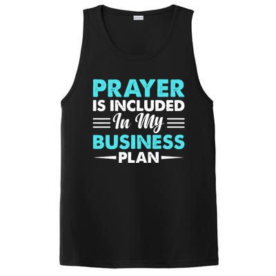 Prayer Is Included In My Business Plan Funny Boss Premium PosiCharge Competitor Tank