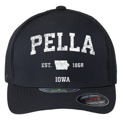 Pella Iowa Ia Vintage Sports Flexfit Unipanel Trucker Cap