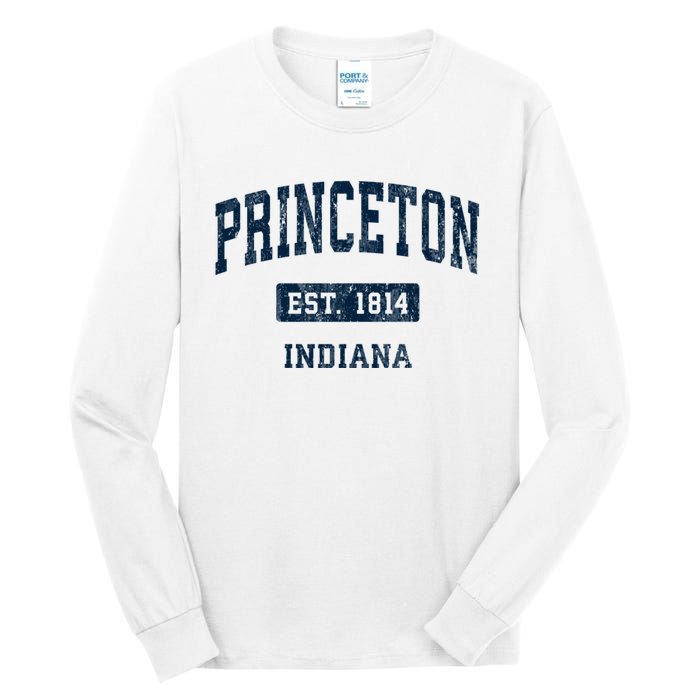 Princeton Indiana In Vintage Sports Established Tall Long Sleeve T-Shirt