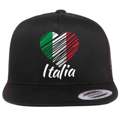 Proud Italian Italia Design Italian Heart Love Italy Gift Flatbill Hat
