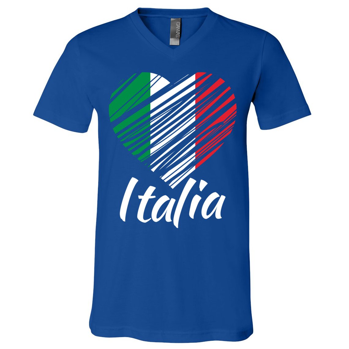 Proud Italian Italia Design Italian Heart Love Italy Gift V-Neck T-Shirt