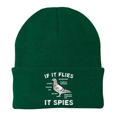 Pigeon If It Flies Spies Pigeon Anatomy Theory Bird Lover Knit Cap Winter Beanie