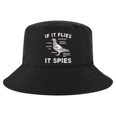 Pigeon If It Flies Spies Pigeon Anatomy Theory Bird Lover Cool Comfort Performance Bucket Hat