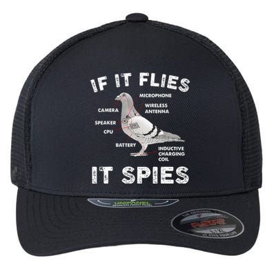 Pigeon If It Flies Spies Pigeon Anatomy Theory Bird Lover Flexfit Unipanel Trucker Cap