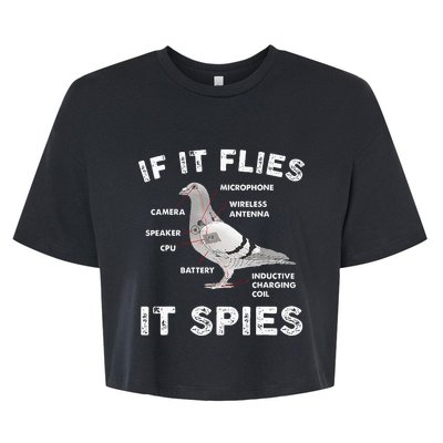 Pigeon If It Flies Spies Pigeon Anatomy Theory Bird Lover Bella+Canvas Jersey Crop Tee