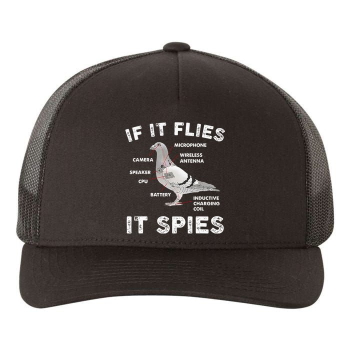 Pigeon If It Flies Spies Pigeon Anatomy Theory Bird Lover Yupoong Adult 5-Panel Trucker Hat