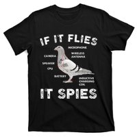 Pigeon If It Flies Spies Pigeon Anatomy Theory Bird Lover T-Shirt