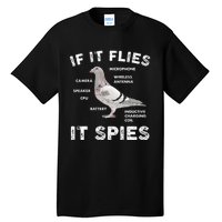 Pigeon If It Flies Spies Pigeon Anatomy Theory Bird Lover Tall T-Shirt