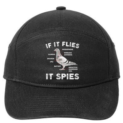 Pigeon If It Flies Spies Pigeon Anatomy Theory Bird Lover 7-Panel Snapback Hat