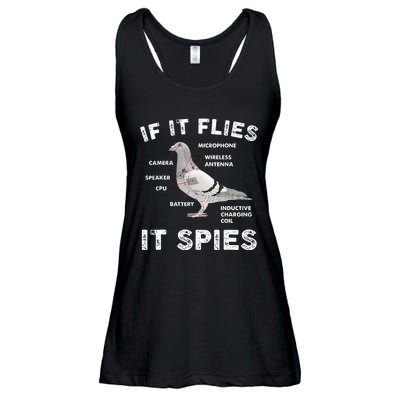 Pigeon If It Flies Spies Pigeon Anatomy Theory Bird Lover Ladies Essential Flowy Tank