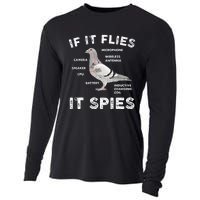 Pigeon If It Flies Spies Pigeon Anatomy Theory Bird Lover Cooling Performance Long Sleeve Crew