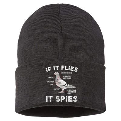 Pigeon If It Flies Spies Pigeon Anatomy Theory Bird Lover Sustainable Knit Beanie