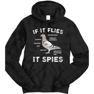 Pigeon If It Flies Spies Pigeon Anatomy Theory Bird Lover Tie Dye Hoodie