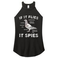 Pigeon If It Flies Spies Pigeon Anatomy Theory Bird Lover Women's Perfect Tri Rocker Tank