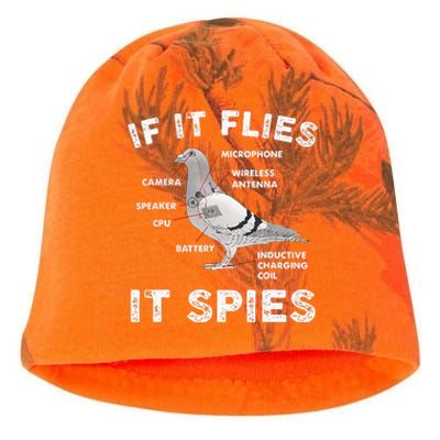 Pigeon If It Flies Spies Pigeon Anatomy Theory Bird Lover Kati - Camo Knit Beanie