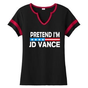 Pretend IM Jd Vance Funny Lazy Halloween Costume Ladies Halftime Notch Neck Tee