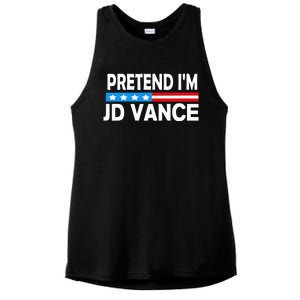 Pretend IM Jd Vance Funny Lazy Halloween Costume Ladies PosiCharge Tri-Blend Wicking Tank