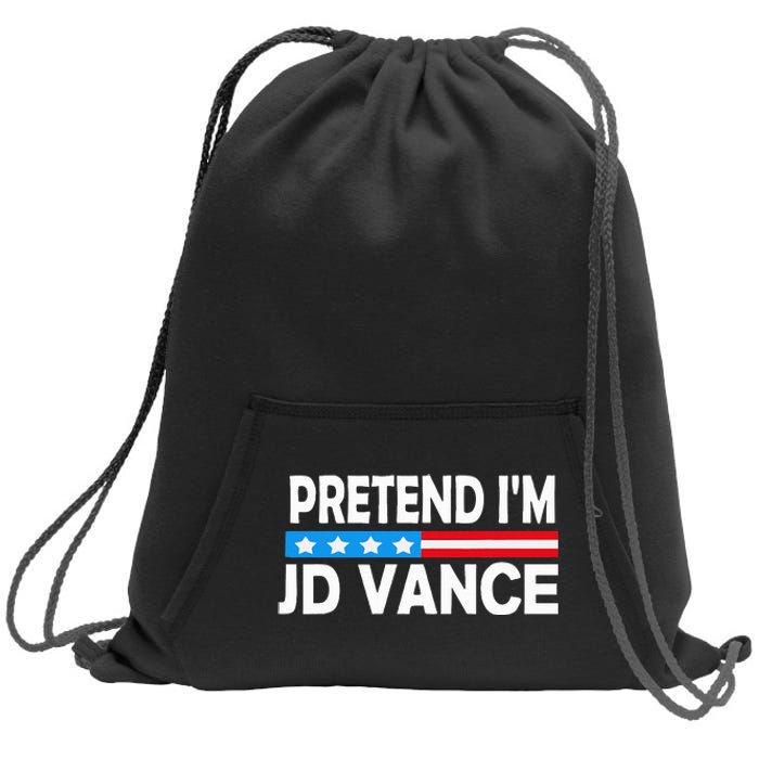 Pretend IM Jd Vance Funny Lazy Halloween Costume Sweatshirt Cinch Pack Bag