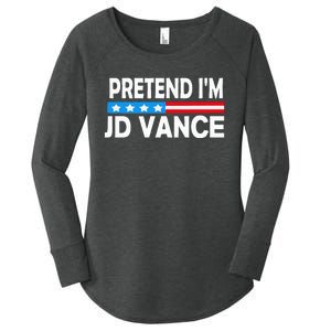 Pretend IM Jd Vance Funny Lazy Halloween Costume Women's Perfect Tri Tunic Long Sleeve Shirt