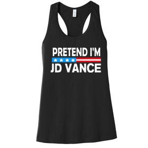 Pretend IM Jd Vance Funny Lazy Halloween Costume Women's Racerback Tank