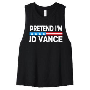 Pretend IM Jd Vance Funny Lazy Halloween Costume Women's Racerback Cropped Tank