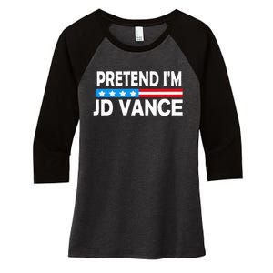 Pretend IM Jd Vance Funny Lazy Halloween Costume Women's Tri-Blend 3/4-Sleeve Raglan Shirt