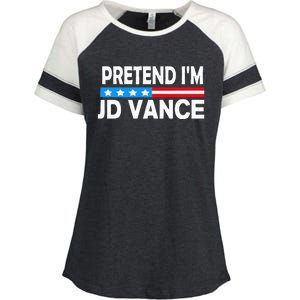 Pretend IM Jd Vance Funny Lazy Halloween Costume Enza Ladies Jersey Colorblock Tee