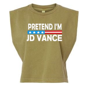 Pretend IM Jd Vance Funny Lazy Halloween Costume Garment-Dyed Women's Muscle Tee