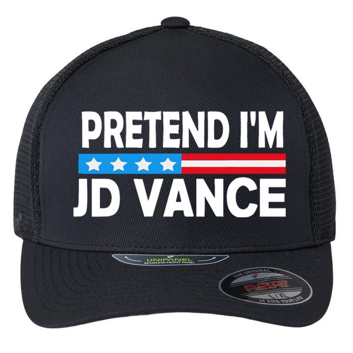 Pretend IM Jd Vance Funny Lazy Halloween Costume Flexfit Unipanel Trucker Cap