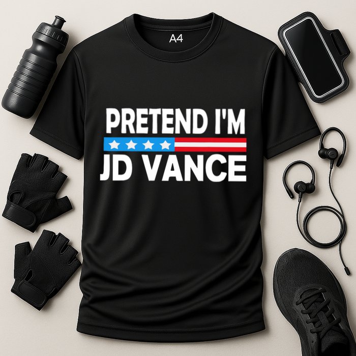 Pretend IM Jd Vance Funny Lazy Halloween Costume Performance Shirt