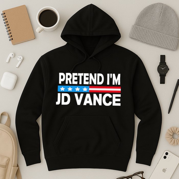Pretend IM Jd Vance Funny Lazy Halloween Costume Hoodie