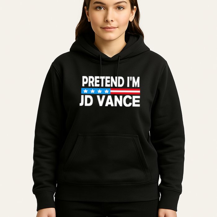 Pretend IM Jd Vance Funny Lazy Halloween Costume Hoodie