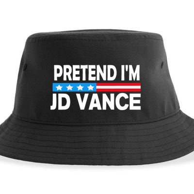 Pretend IM Jd Vance Funny Lazy Halloween Costume Sustainable Bucket Hat