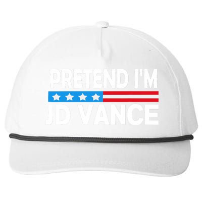 Pretend IM Jd Vance Funny Lazy Halloween Costume Snapback Five-Panel Rope Hat