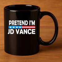 Pretend IM Jd Vance Funny Lazy Halloween Costume 11oz C Handle Ceramic Mug